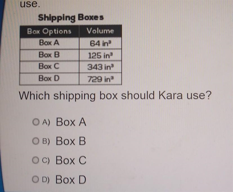 ---Kara is sending a gift to her grandmother. The gift was wrapped in a cube-shaped-example-1