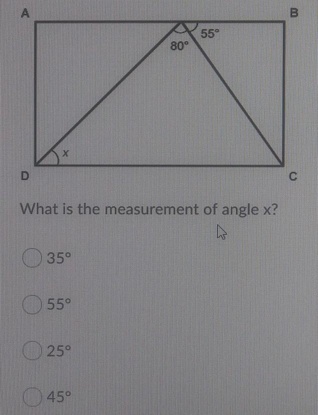 What is the measurement of angle X​-example-1