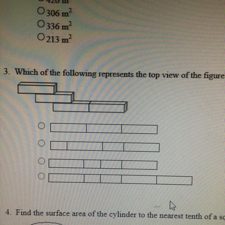 Which of the following represents the top view of the figure-example-1