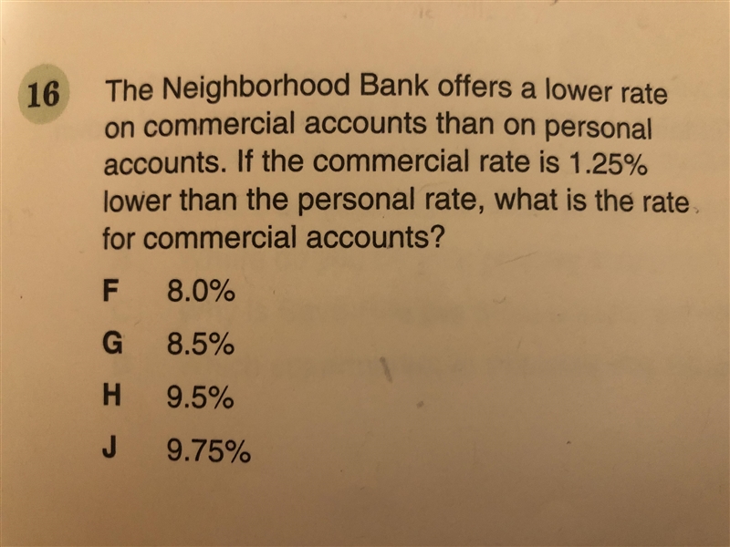 The neighborhood bank offers a lower rate on commercial account than on personal accounts-example-2