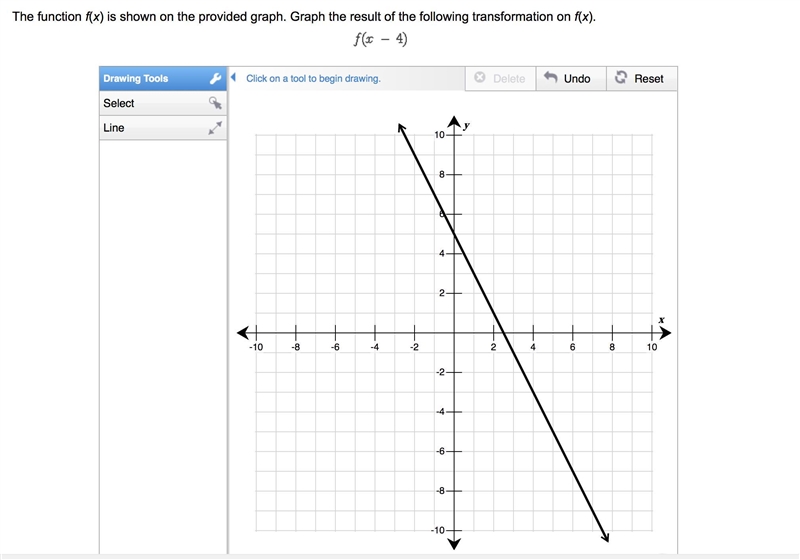 The function f(x) is shown on the provided graph. Graph the result of the following-example-1