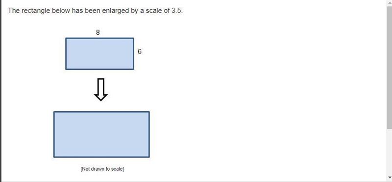 The rectangle below has been enlarged by a scale of 3.5. What is the area of the enlarged-example-1