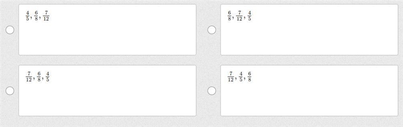 Which set of fractions is ordered from least to greatest?-example-1