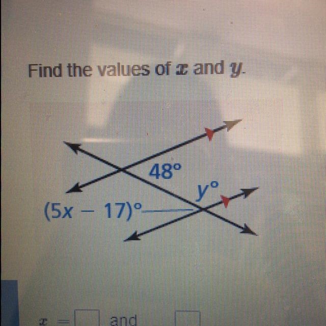 Find the values of I and y.-example-1