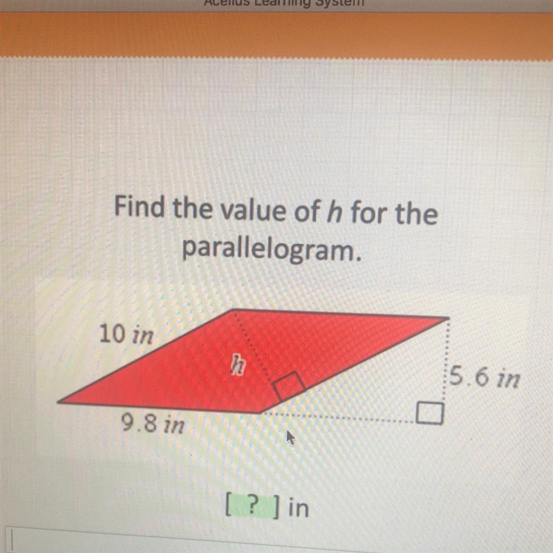 Find the value of h for the parallelogram-example-1