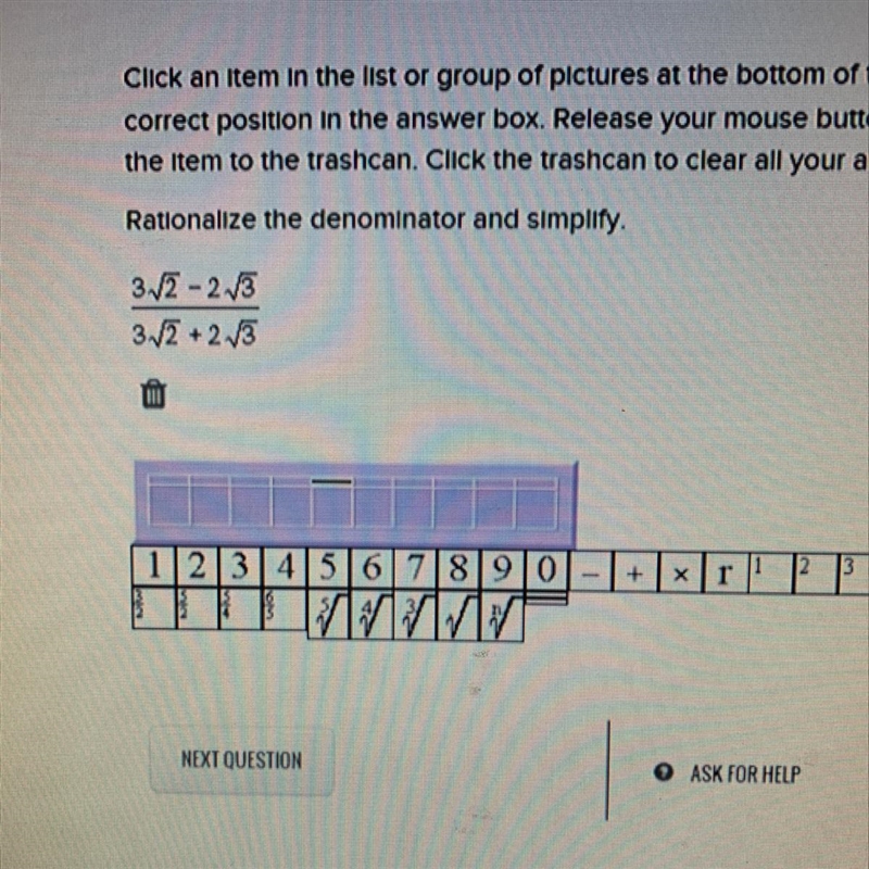 Rationalize the denominator and simplify.-example-1