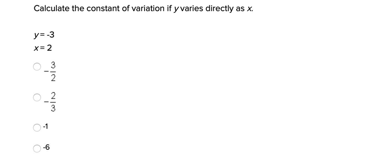 Calculate the constant of variation if y varies directly as x. PLEASE GIVE EXPLANATION-example-1