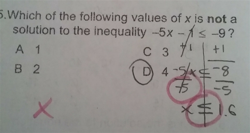 Which of the following values of x is not a solution to the inequality? I put (D) as-example-1