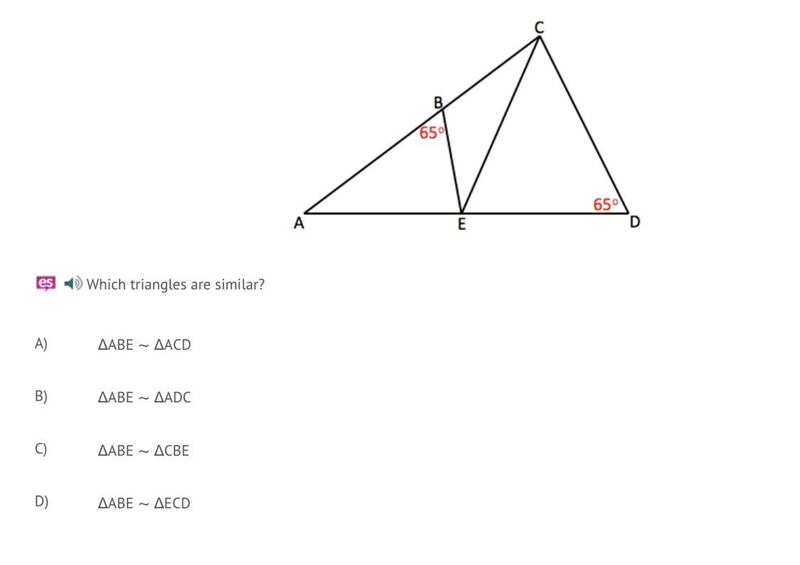 Which triangles are similar?-example-1