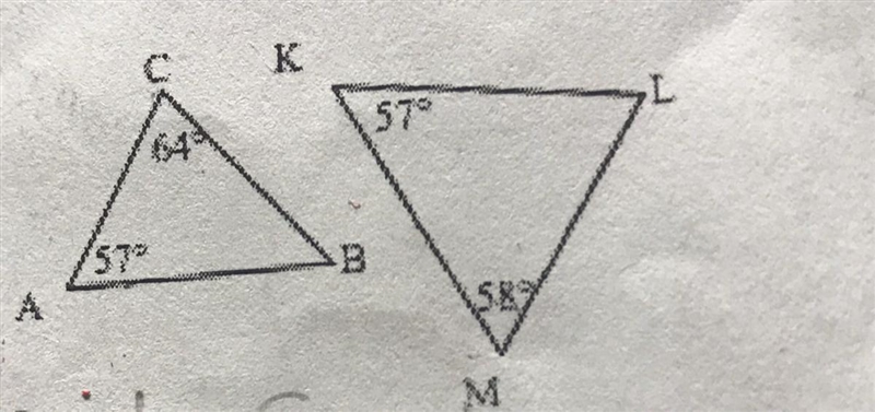 Pls!! Help me ASAP!! Determine if the two angles r similar-example-1