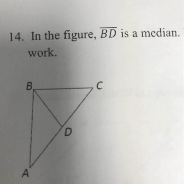 In the figure, BD is a median. If AD=6x+10 and CD=2x+12, find the length of AC. Show-example-1