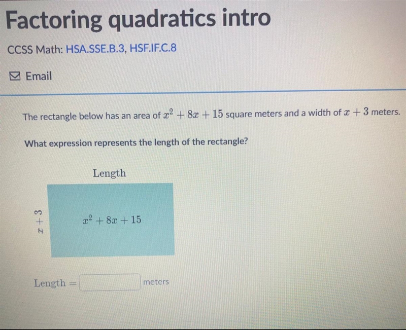 What expression represents the length of the rectangle ?-example-1