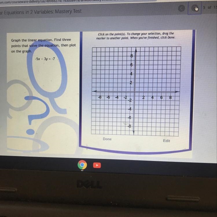 Graph the liner equation. Find three points that solve the equation then plot on the-example-1