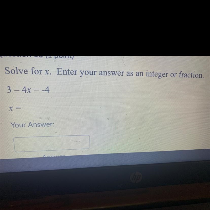 Solve for X enter answer as integer or fraction-example-1