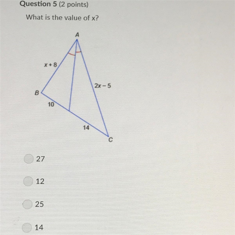 Question 5 What is the value of x?-example-1