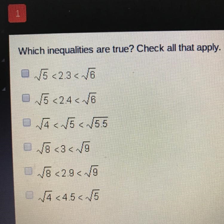 Which inequalities are true? Check all that apply.-example-1