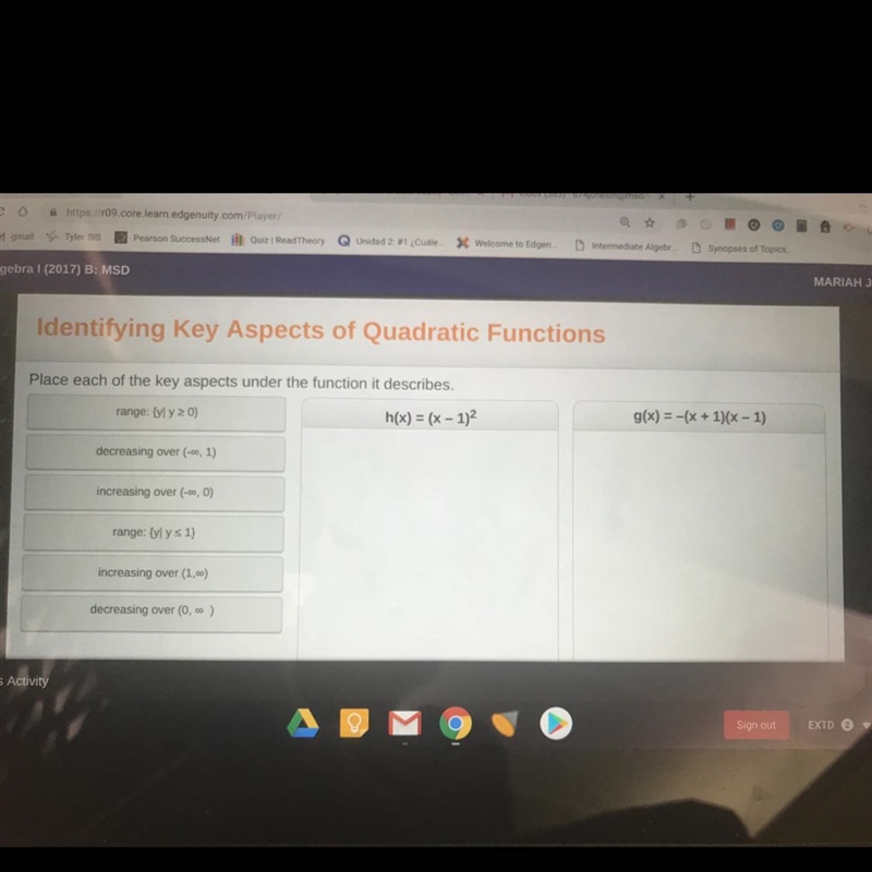 Place each of the key aspects under the function it describes-example-1