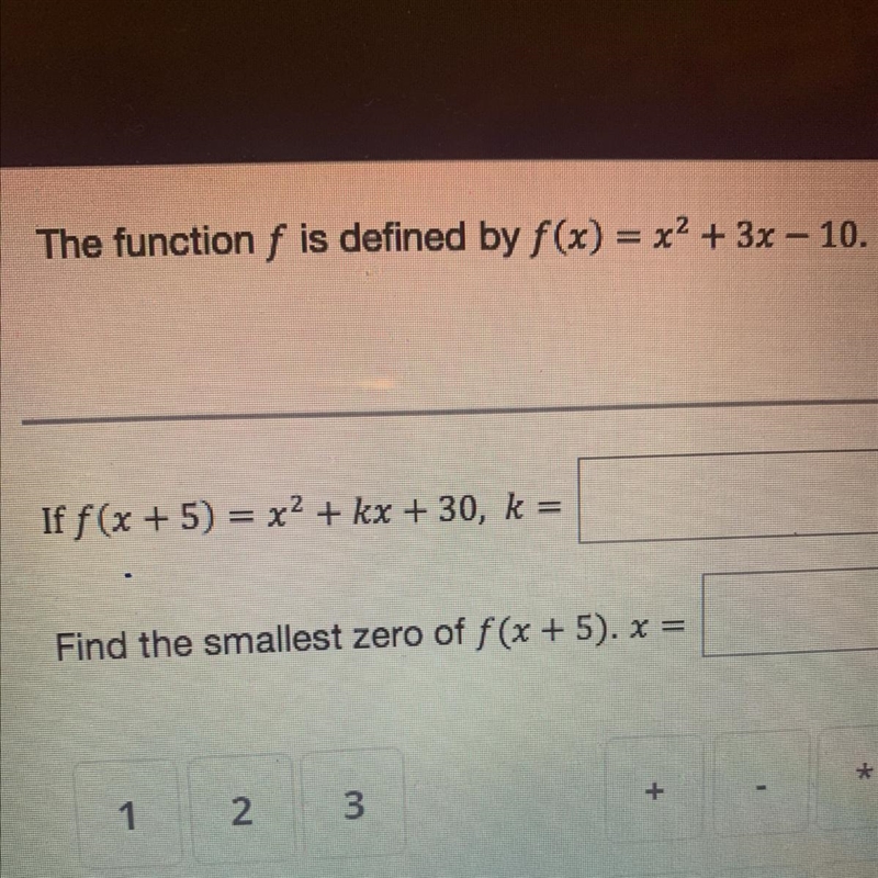 Find the smallest zero of f(x+5)-example-1