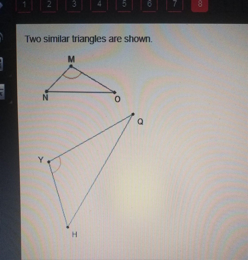 Two similar triangles are shown.​-example-1