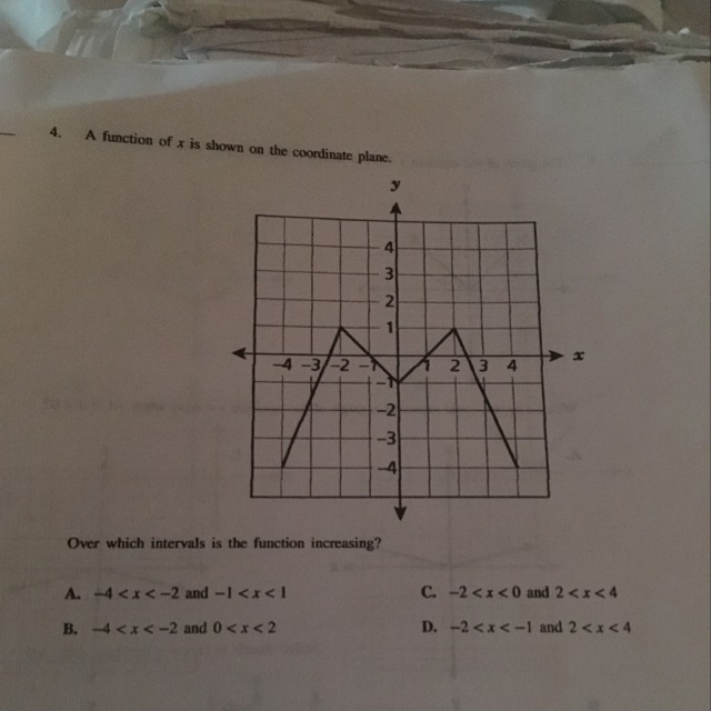 Over which interval is the function increasing?-example-1