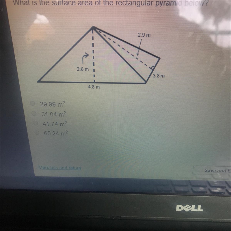 What is the surface area of the rectangular pyramid-example-1