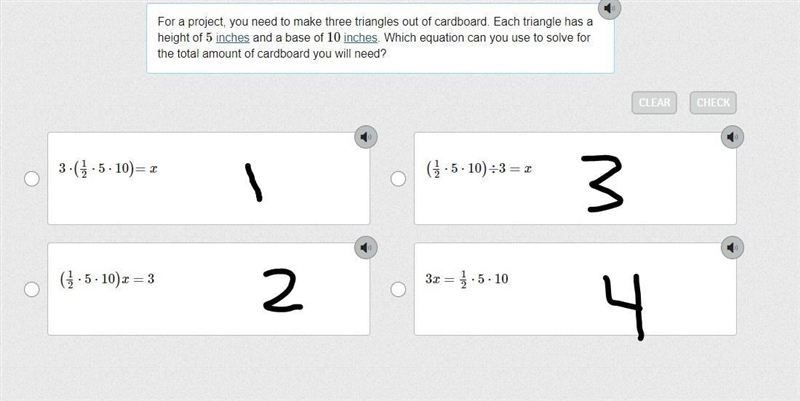 For a project, you need to make three triangles out of cardboard. Each triangle has-example-1