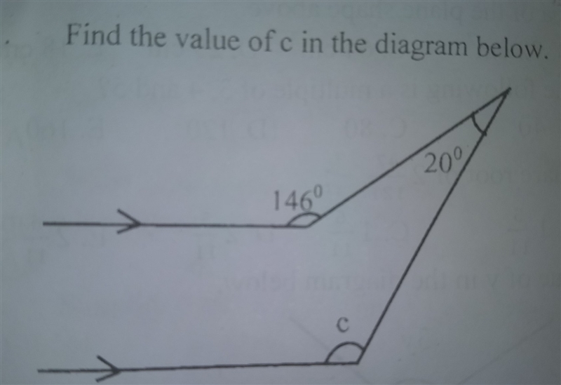 Find the value of c using the diagram below-example-1