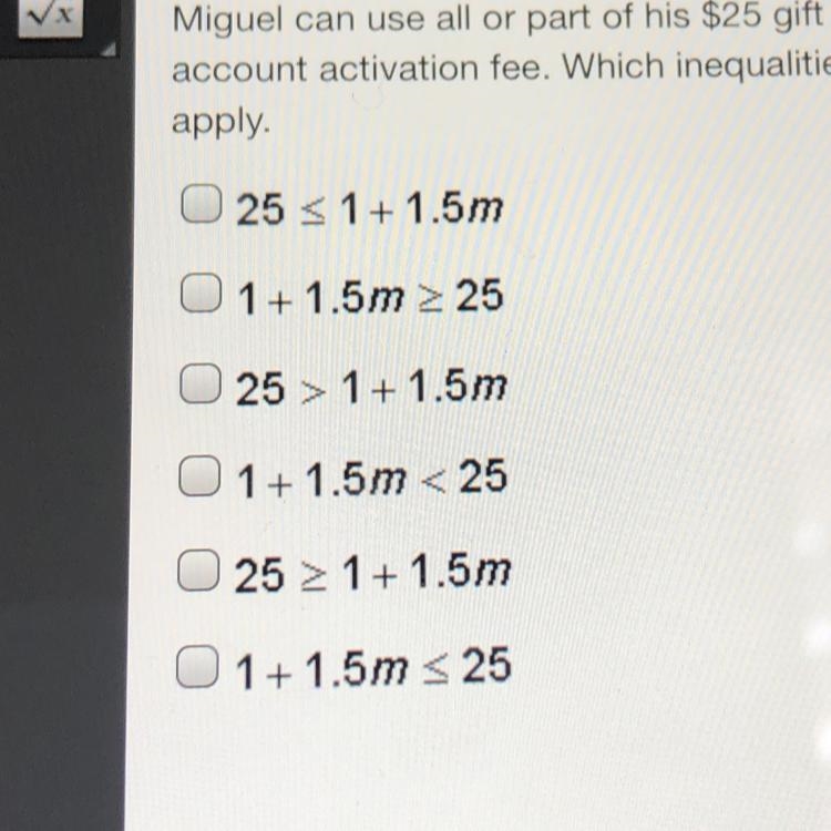 Miguel can use all or part of his $25 gift card to make a music purchase. Each song-example-1