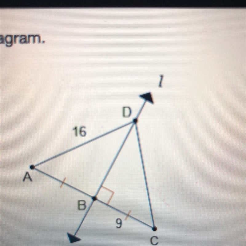 Consider the diagram. What is the length of segment AB? A-7 B-9 C-18 D-25-example-1