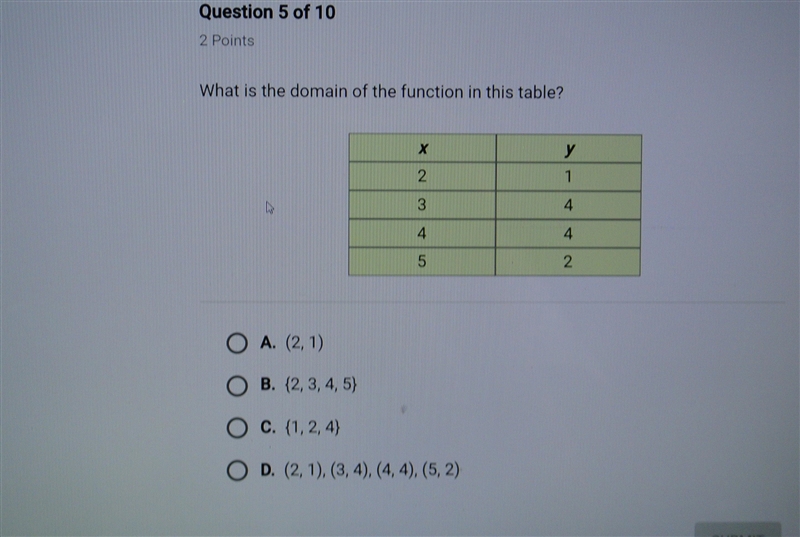 What is the Domain of the function in this table?-example-1