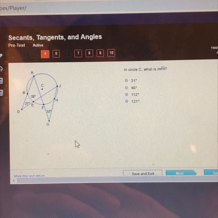 In circle C, what is m?-example-1