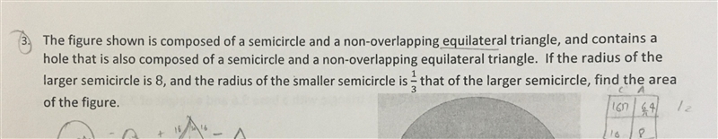 The figure shown below is composed of a semicircle and a non-overlapping equilateral-example-1