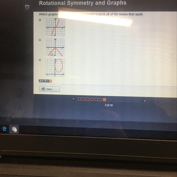 Which graphs have rotational symmetry? Check all that apply-example-1