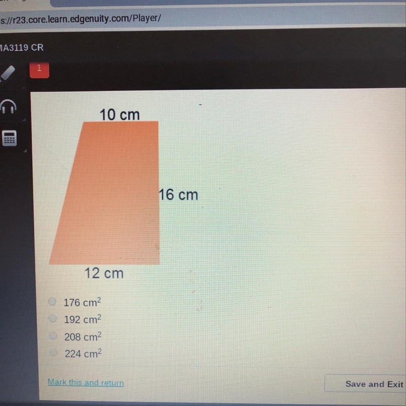 HELPPPP. what is the area of the trapezoid?-example-1