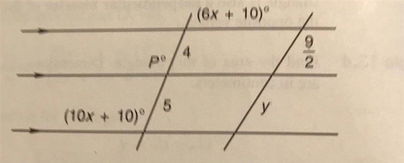 Find x, y, and p. Please help!!-example-1