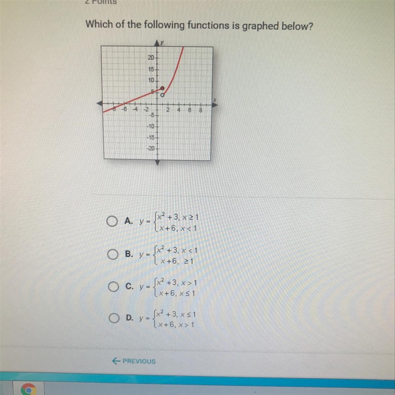 Which of the following functions is graphed below?-example-1