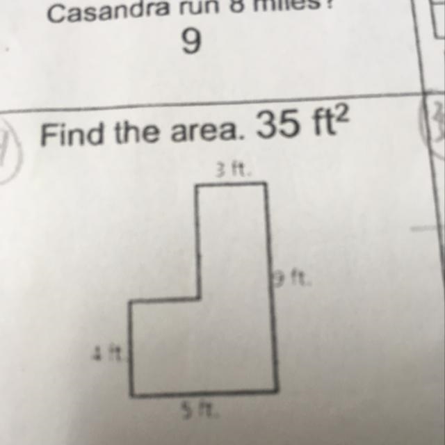 Can you tell me how they got the answer 35 sq. answer the one with the L looking shape-example-1