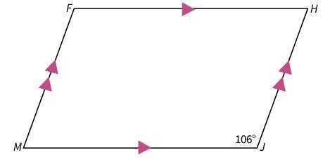 Look at the figure, . Find the m∠H . 106° 42° 36° 74°-example-1