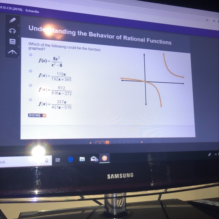 Which of the following could be the function graphed?-example-1