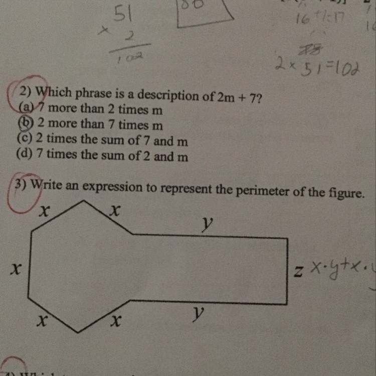 Write an expression to represent the perimeter of the figure.-example-1