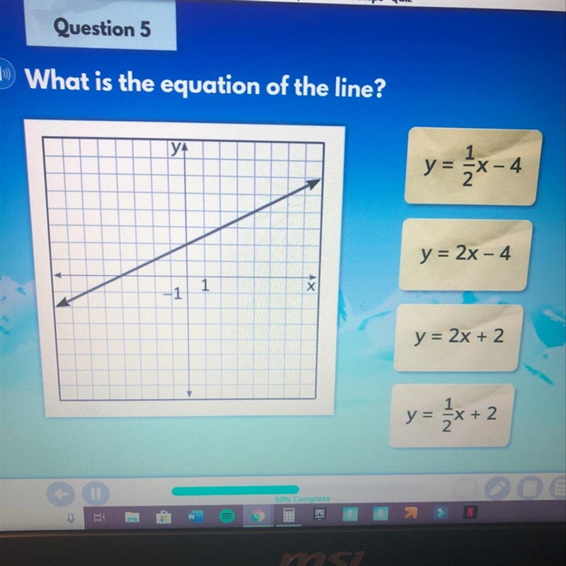 What is the equation of the line?-example-1