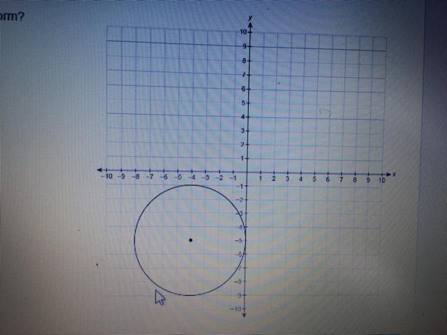 What is the equation of this circle in general form? A. x^2 + y^2 - 8x - 10y + 25 = 0 B-example-1