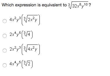 Which expression is equivalent to ? algebra II-example-1