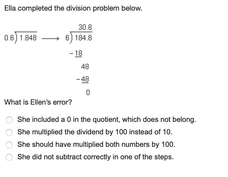 Ella completed the division problem below.-example-1