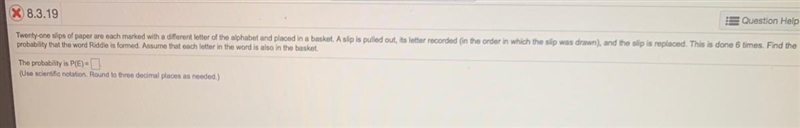 Twenty one-slips of paper are each marked with a different letter of the alphabet-example-1