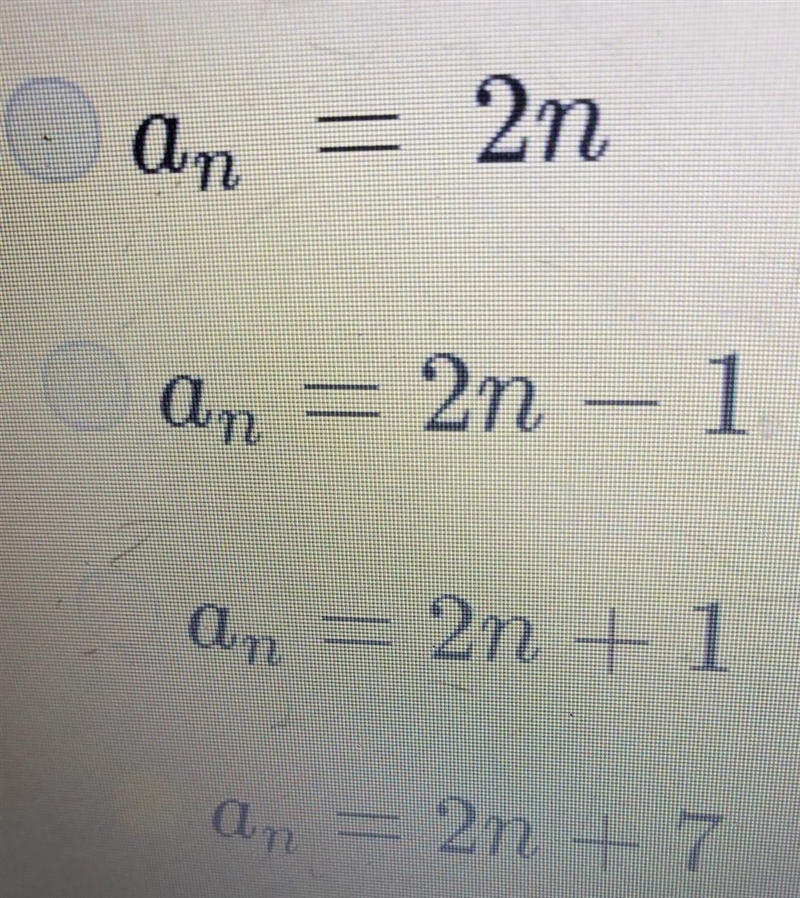 Write the Explicit Rule for the arithmetic sequence: an = a1 + (n-1)d 1, 3, 5.7. ...​-example-1