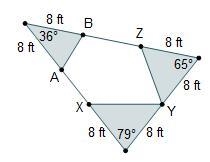 He creates paths through the garden along Line segment A B, Line segment X Y, and-example-1