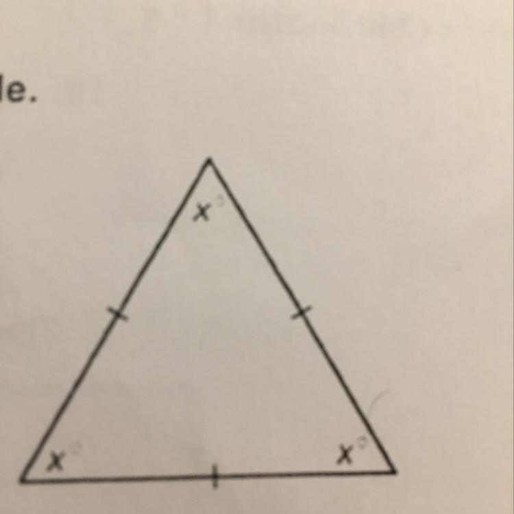 Find the value of x. Then classify the triangle-example-1