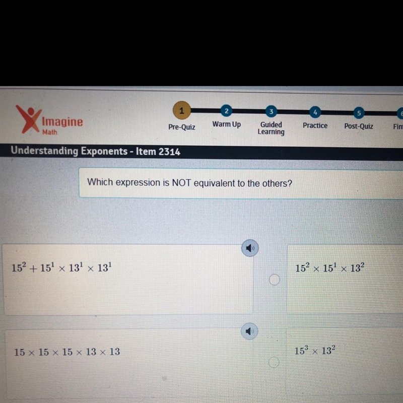 Which expression is not equivalent to the others-example-1