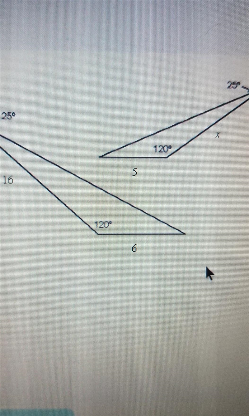 25 POINTS the triangles are similar. Find the value of x.​-example-1